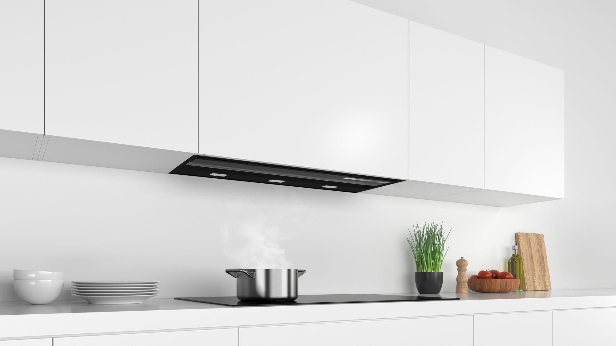 PRODUTO RECONDICIONADO # Coifa Decorativa Integrada Série 6 90 cm Vidro Preto DBB97AM60-B