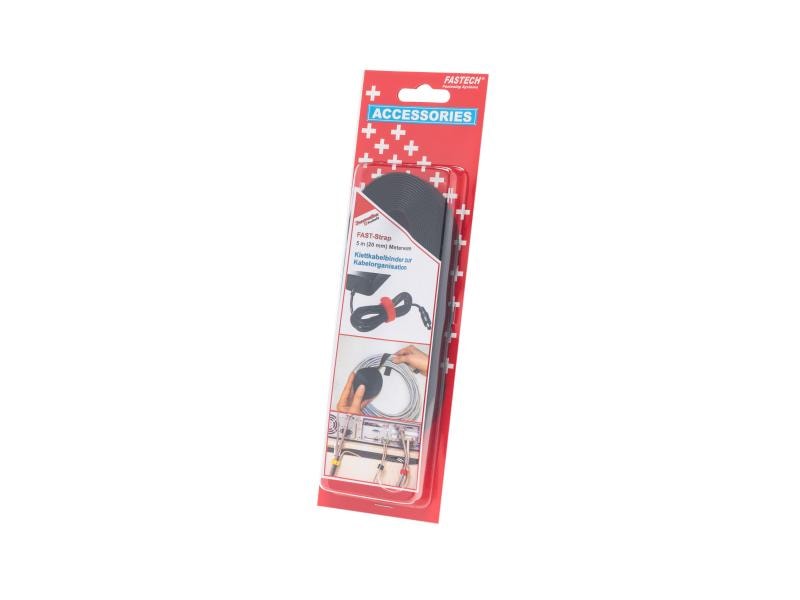 FASTECH Klett-Kabelbinder 5 m x 20 mm, Schwarz Klett-Kabelbinder, 30 mm x 25 m, weiss