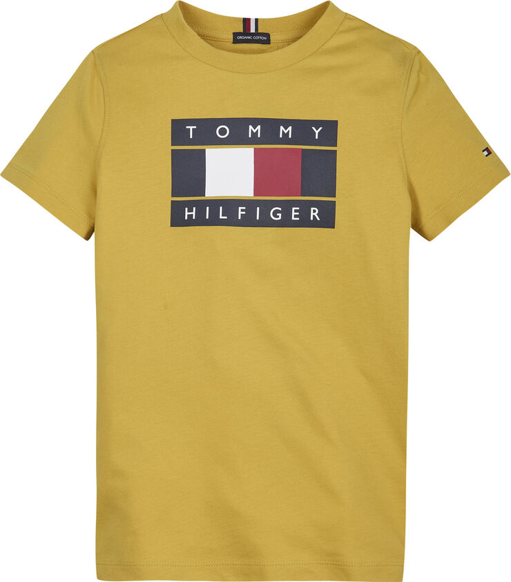 Tommy Hilfiger GLOBAL STRIPE FLAG TEE S/S Tuscan yellow