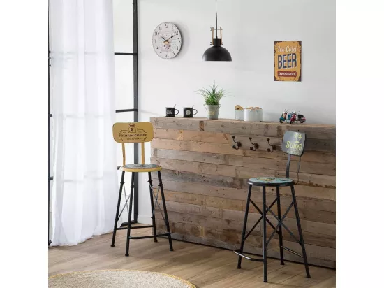 Horloge murale en bois blanc d34x2h