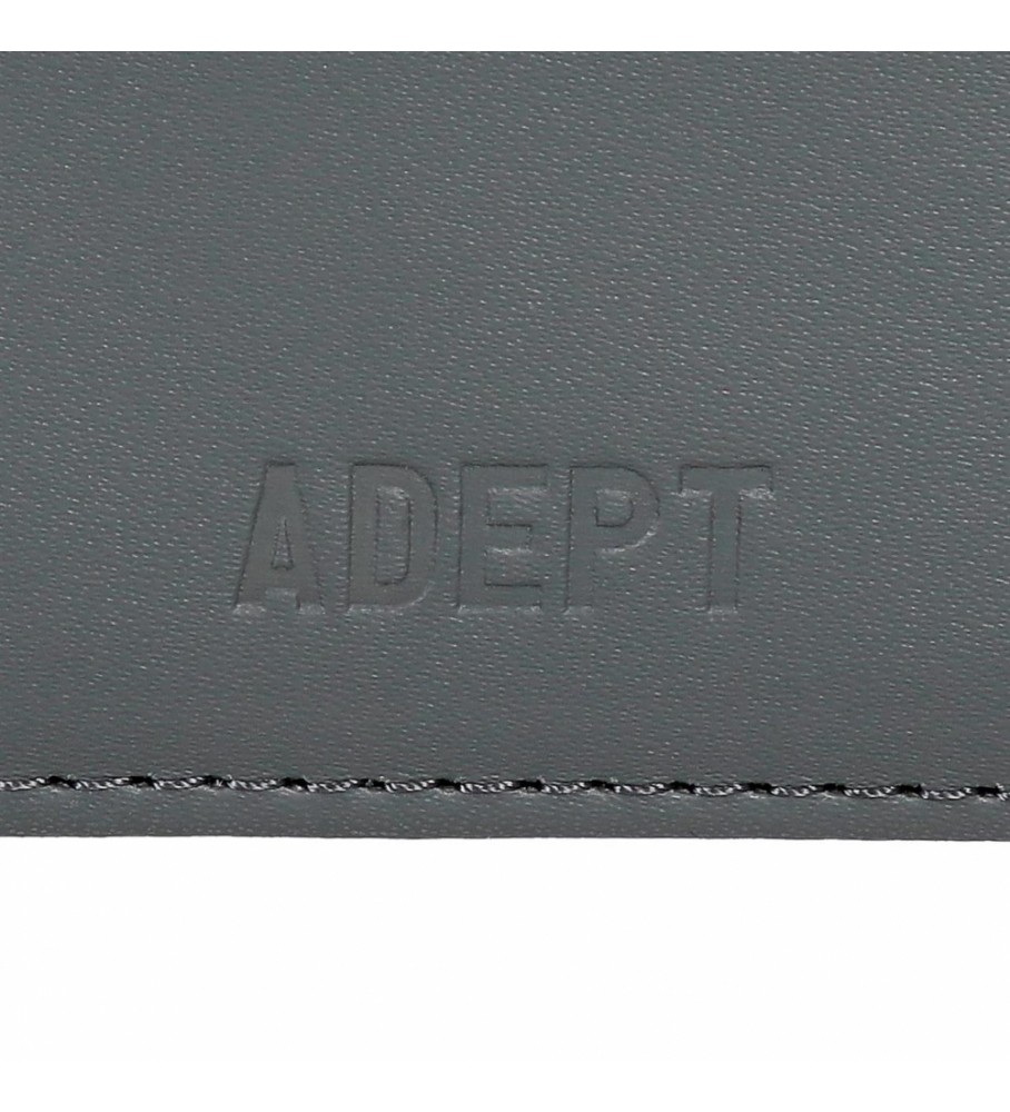 Carteira vertical Joumma Bags Adept Mark com porta-moedas, cinza