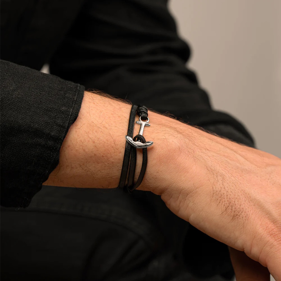 Paul Hewitt Armband The Anchorband Leder Midnight