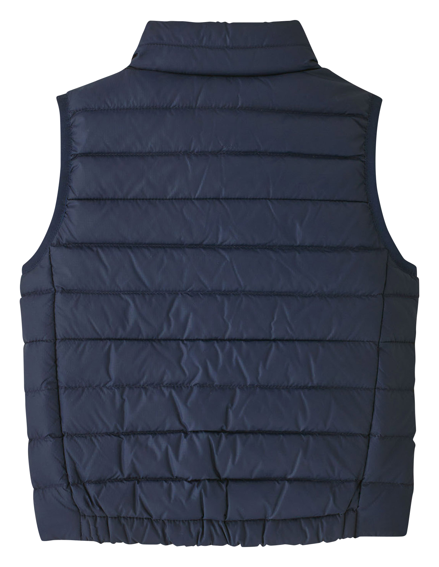 DOWN - Veste droite sans manches col montant en fibres recyclées| Bleu