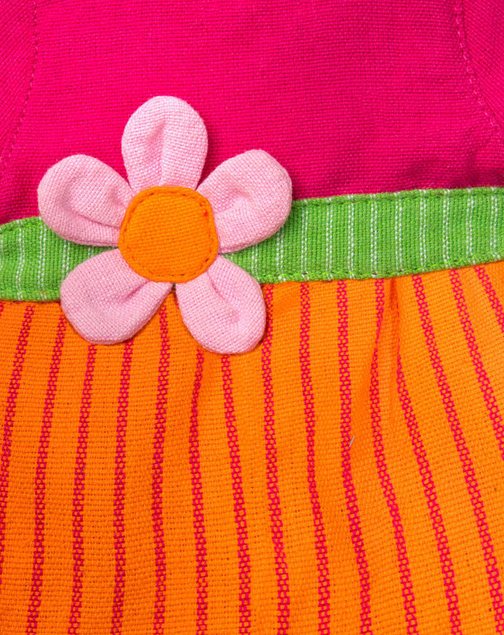 Puppenkleidung KLEID MAYA (28-35cm) in orange/pink