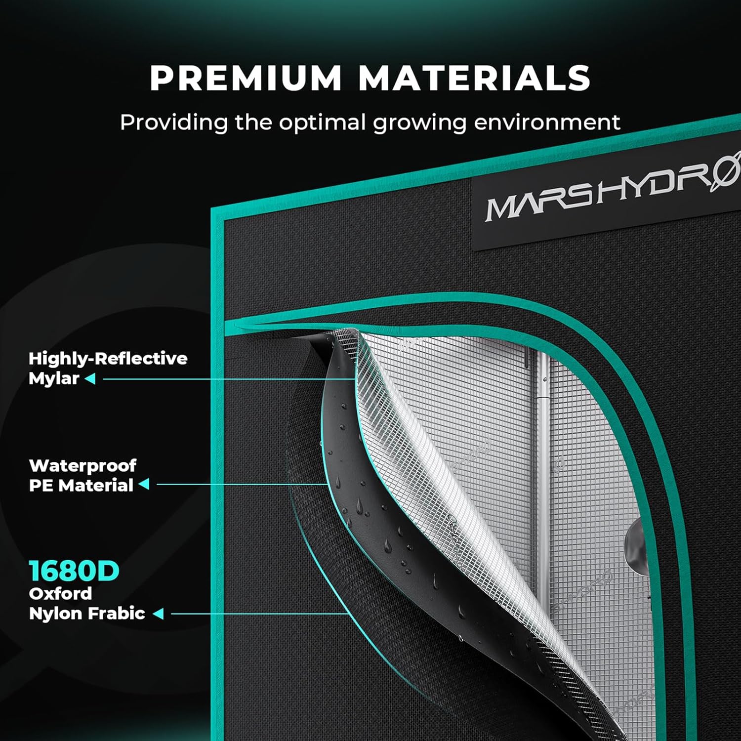 MARS HYDRO Growzelt 120x60x150cm,Indoor Grow Tent Reflektierende Mylar Zuchtzelte Hydrokultur,abnehmbaren Boden Tablett,für Pflanzen wachsen Raum