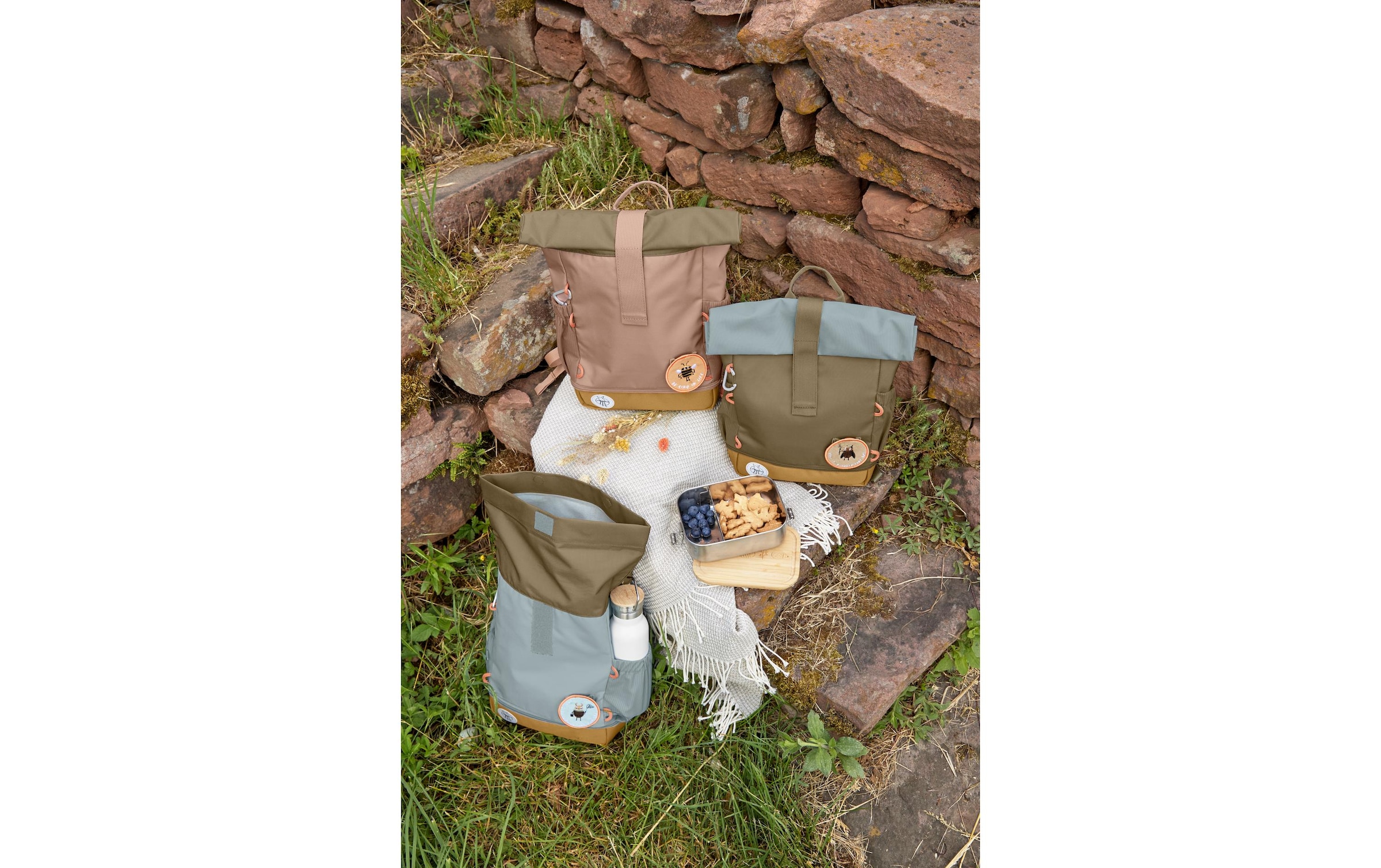 LÄSSIG Kinderrucksack »Mini Rolltop Nature Haselnuss«
