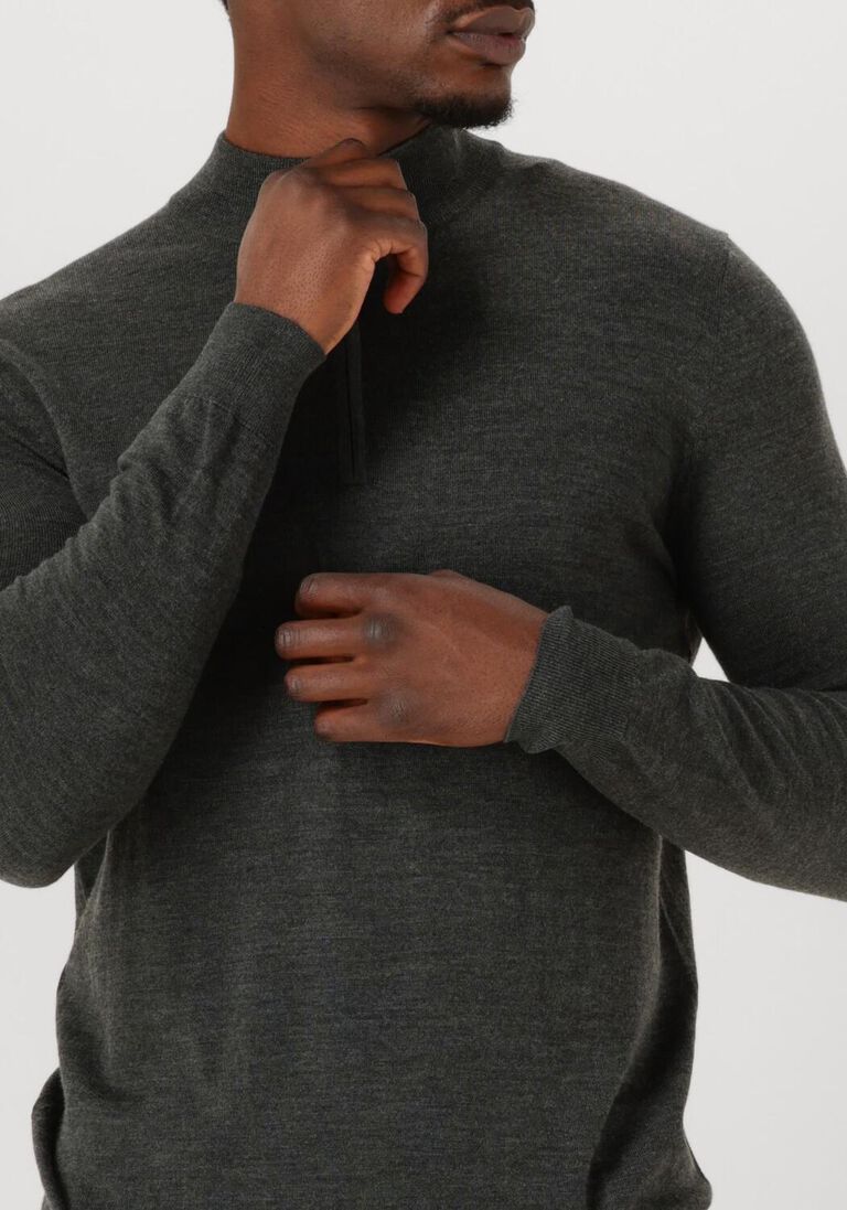 groene stefano lauran trui half zip anders