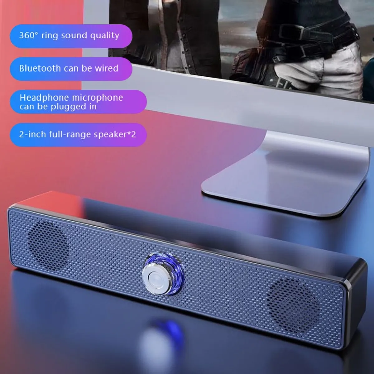 Universal Haut-Parleur Bluetooth 360° Noir