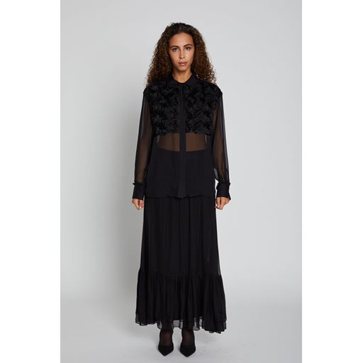Bruuns Bazaar Chiffon Skydance Nederdel, Black, 42