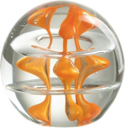 J-Line beeld transparant / oranje D 8 H 8 cm