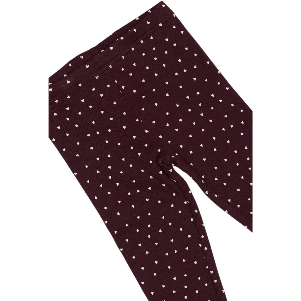Køb Petit Piao Dark Grape/White Legging Modal Heart