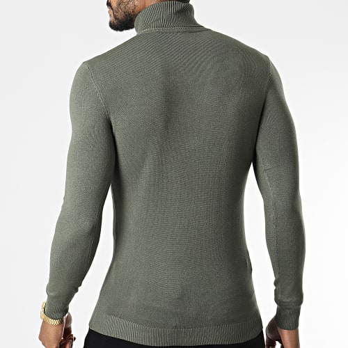 Pull Col Roulé SW051 Vert Kaki
