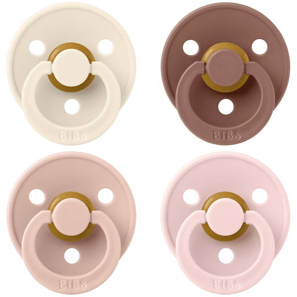BIBSBIBS   Schnuller Colour Latex Round 4er Pack ivory/blush/woodchuck/blossom 0-6M