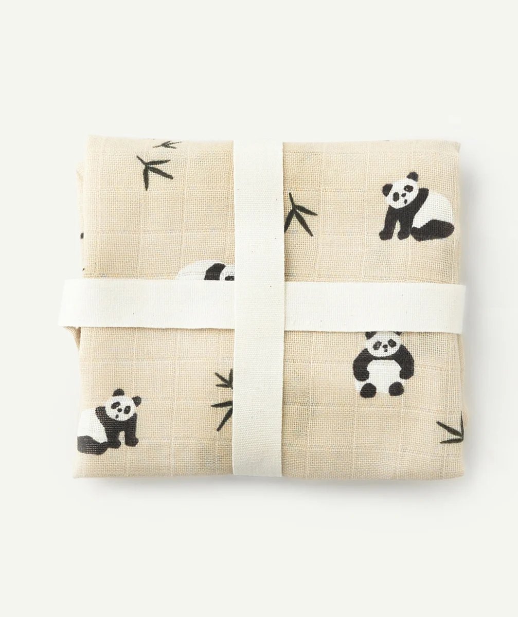 LIEWOODLOT DE 2 LANGES EN MOUSSELINE LEWIS AVEC PANDAS