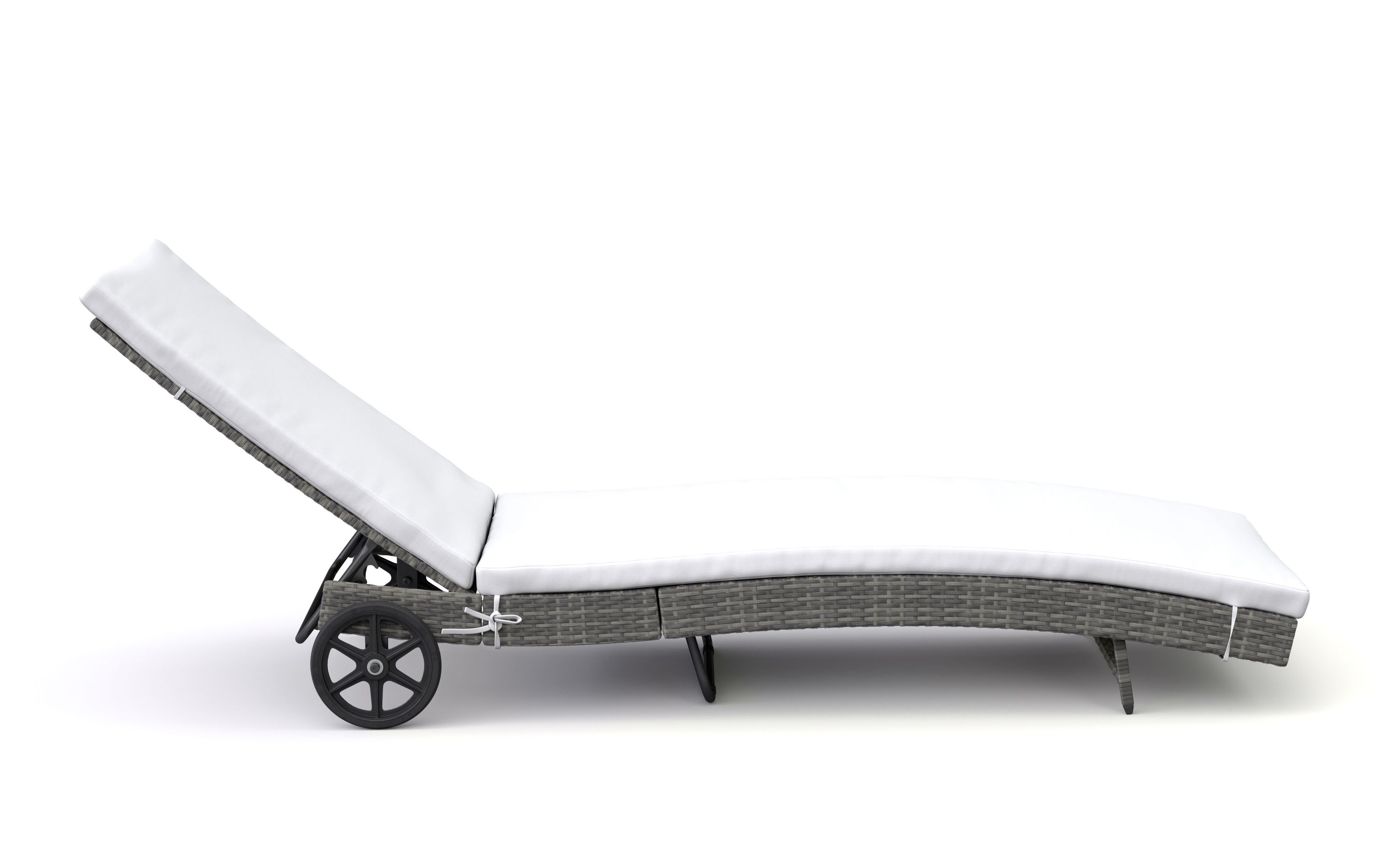Liegestuhl Rattan LAVI grau