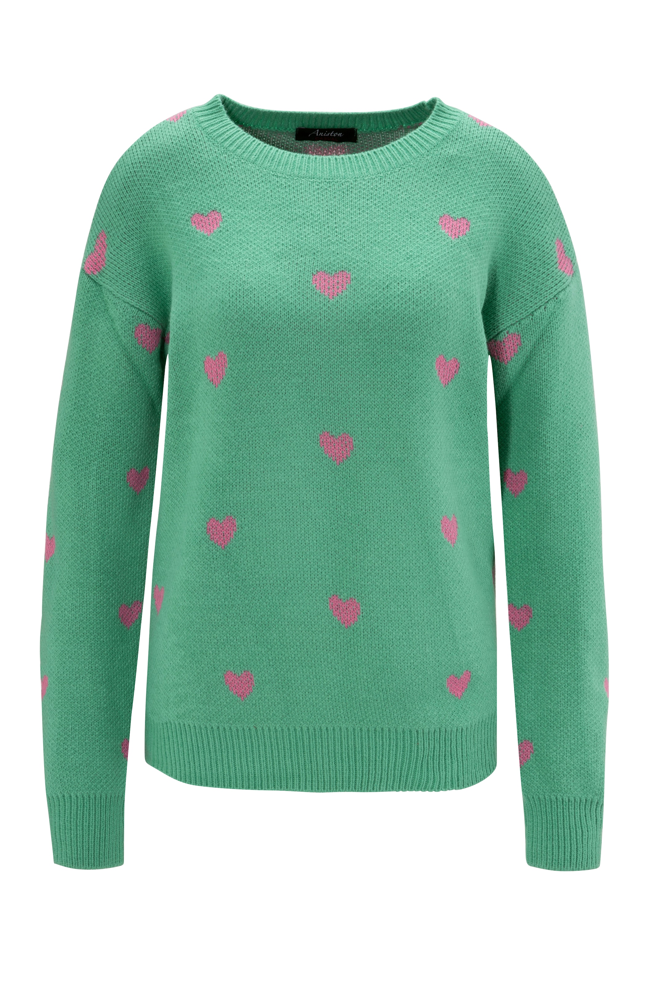 Aniston CASUAL Strickpullover , mit eingestrickten Herzchen