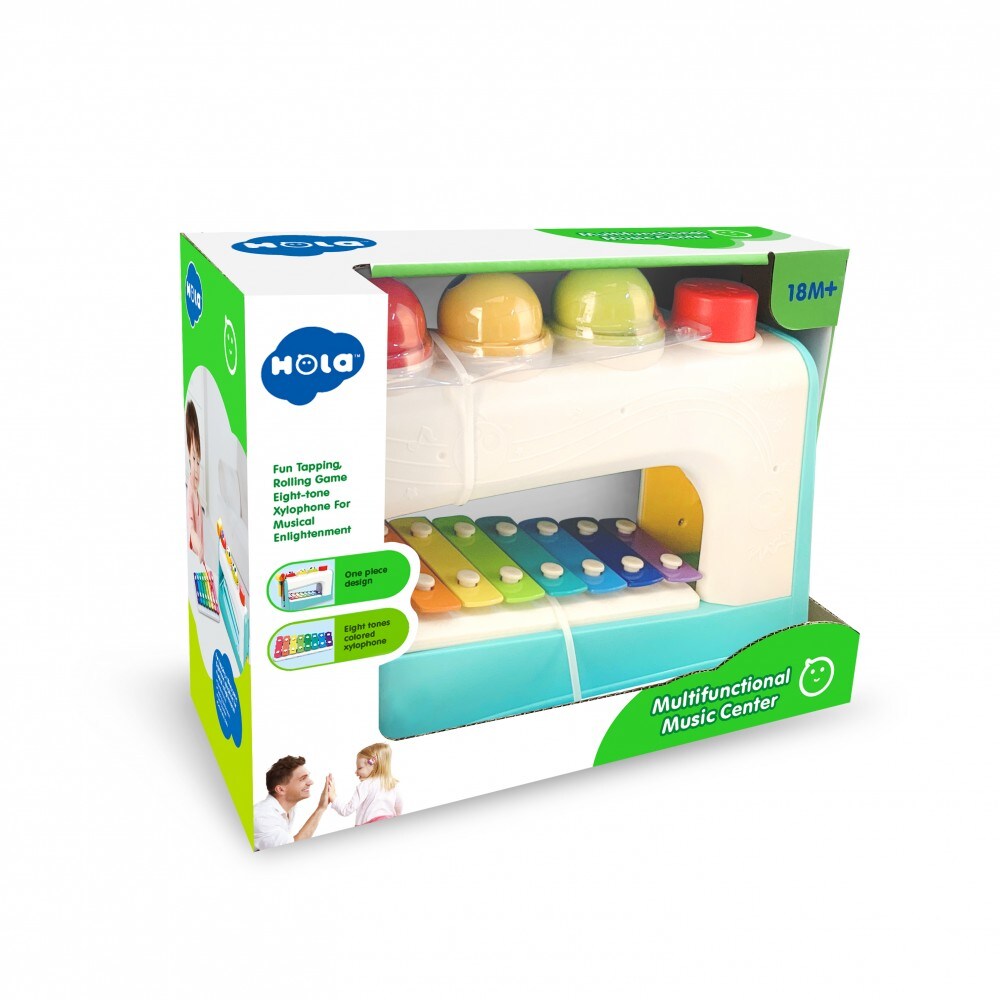 Moni Musikspielzeugcenter HE792700 Hammerspiel Xylophon Hammer Kugeln Klangstab türkis