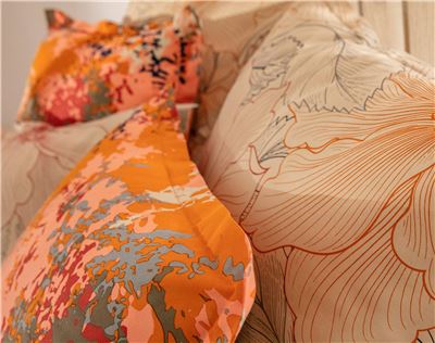 Linge de lit motif végétal abstrait – BECQUET CRÉATION