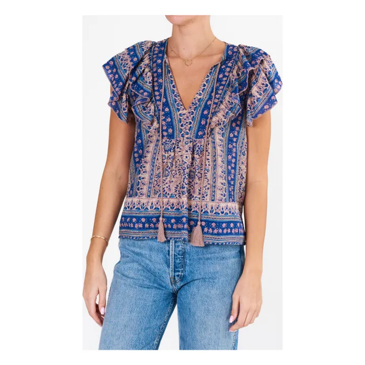M.A.B.E. Blouse Volants Cass | Bleu