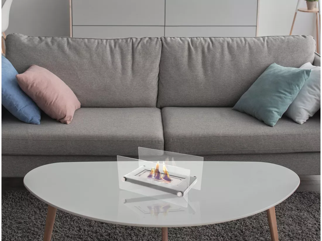 Cheminée éthanol de table en acier inoxydable