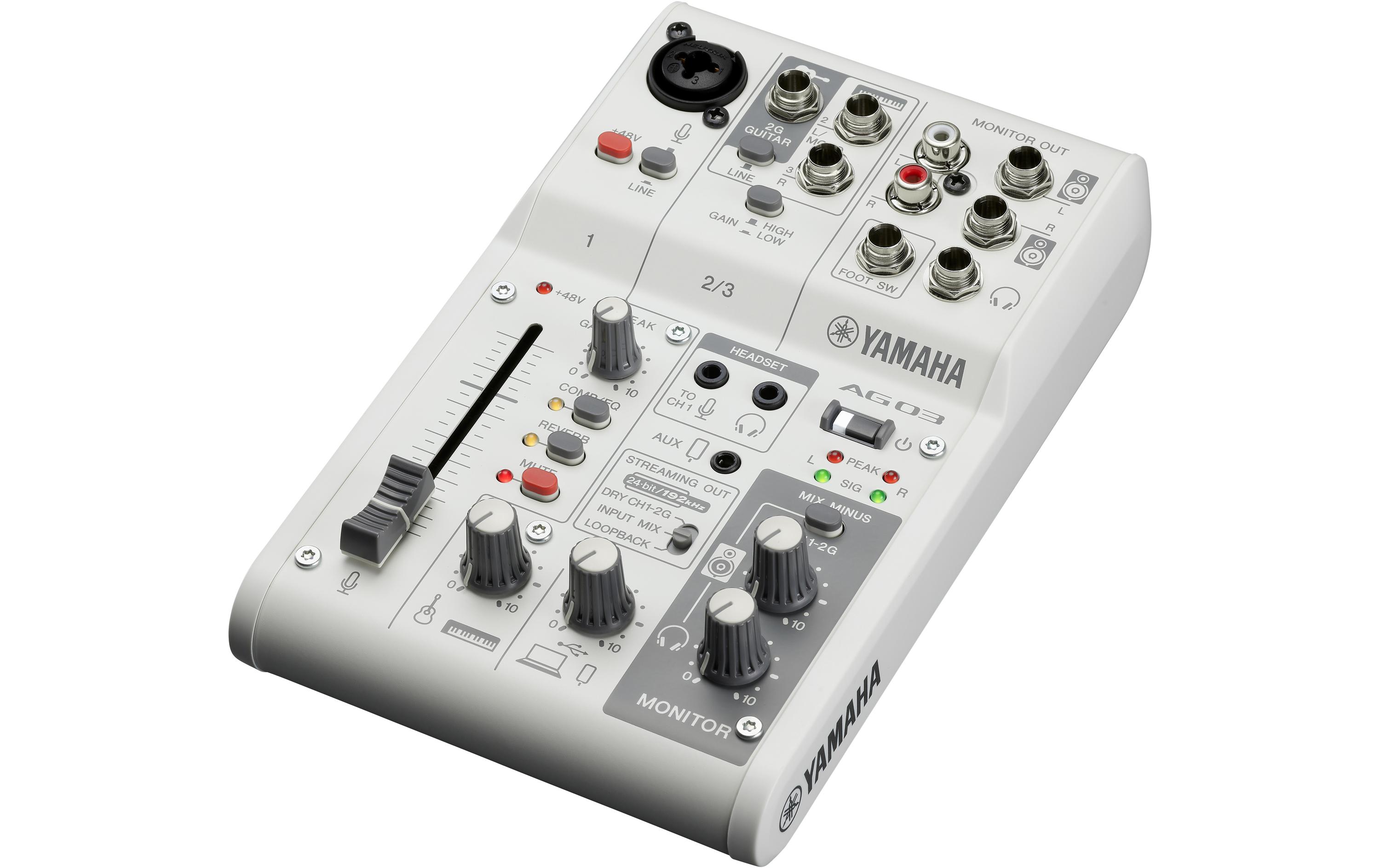 Mischpult AG03 MK2 – Weiss<br>3-Kanal-Live-Streaming Mischpult mit USB-Audio-Interface