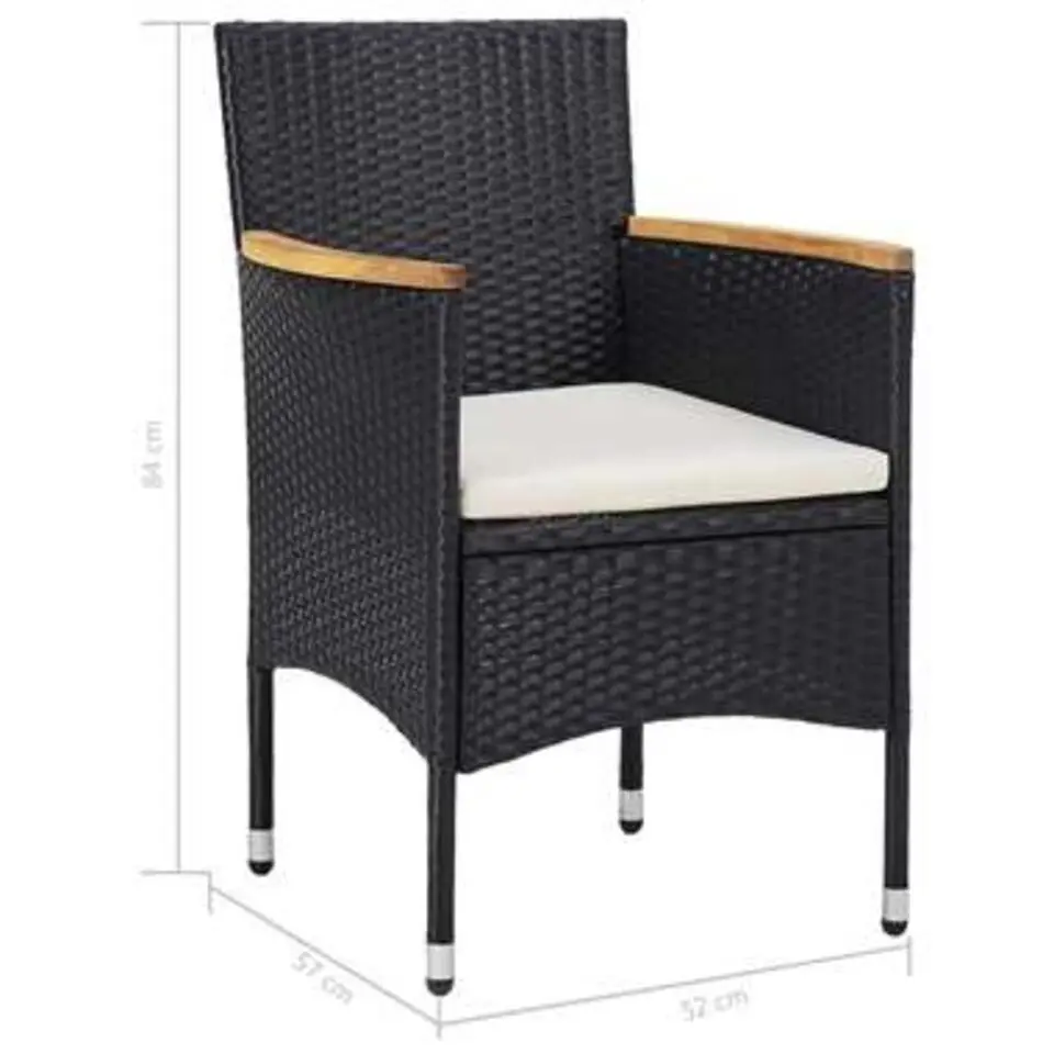 vidaXL - Tuinset - Zwart - Rattan