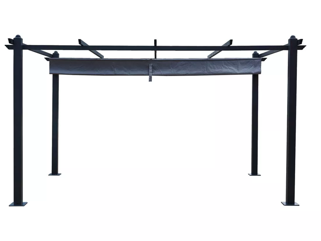 Pergola 4x3m auto-portée avec toile rétractable NILA