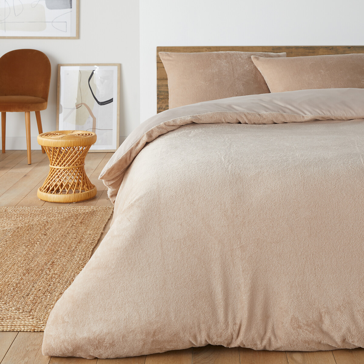 SO'HOME<br>Conjunto de cama em tecido de lã macia, fronha retangular