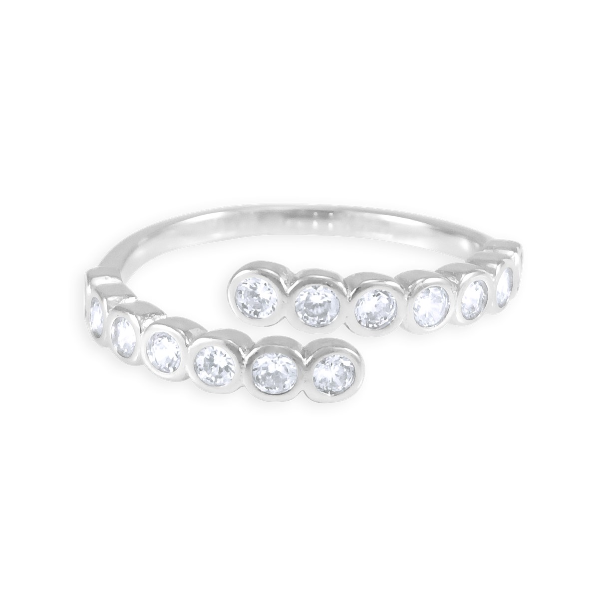 Bague en argent 925 rhodié avec oxydes de zirconium