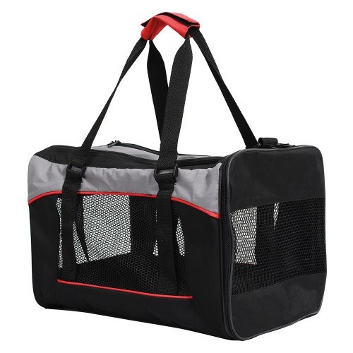 Bolsa de transporte de luxo para animais de estimação, preta