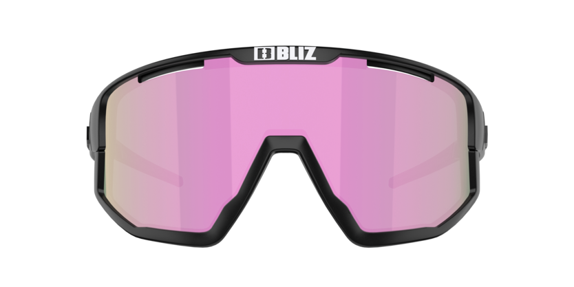 Bliz Fusion Small Cykelbriller Matsort med Pink Linse