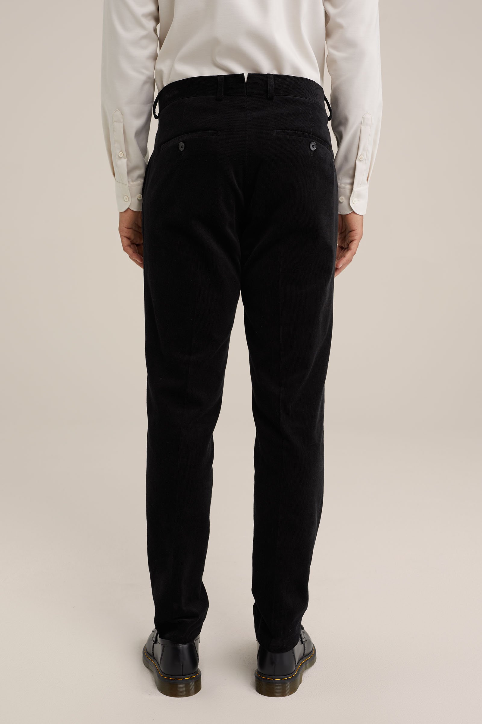 slim fit pantalon van corduroy Van Gils Zwart