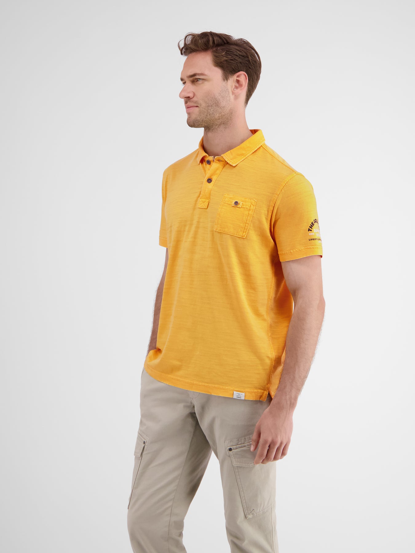Poloshirt in weicher, gewaschener Jerseyqualität