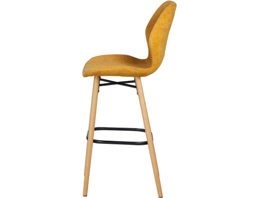 CONCEPT1 - Tabouret Lot de 2 T. Keri moutarde tissu (plan)
