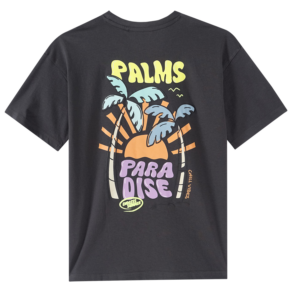Yigga Jungen T-Shirt mit Rücken-Print dunkelgrau