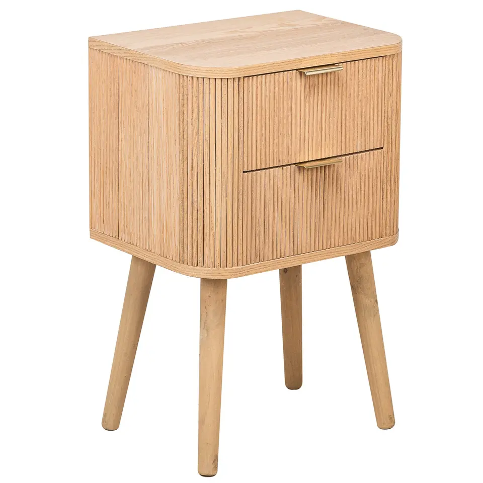 Nachtkastje met 2 laden van natuurlijk hout