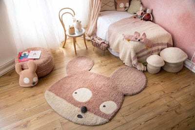 Lorena Canals Woolable Gulvteppe Miss Mighty Mouse, Rose