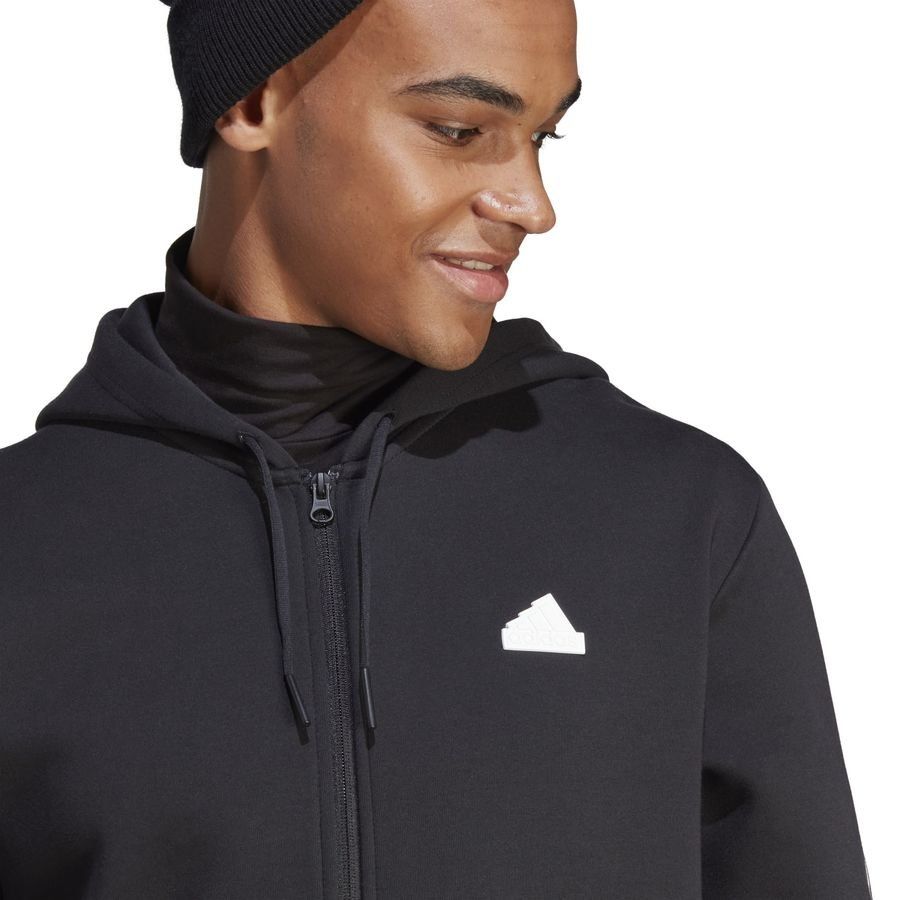 adidas Sweat à Capuche Future Icons 3-Stripes Full Zip - Noir/Blanc