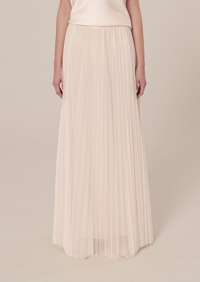 Jupe Julietteécrue en tulle plissée