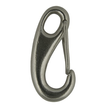 Karabijnhaak 75mm dicht oog rvs 316