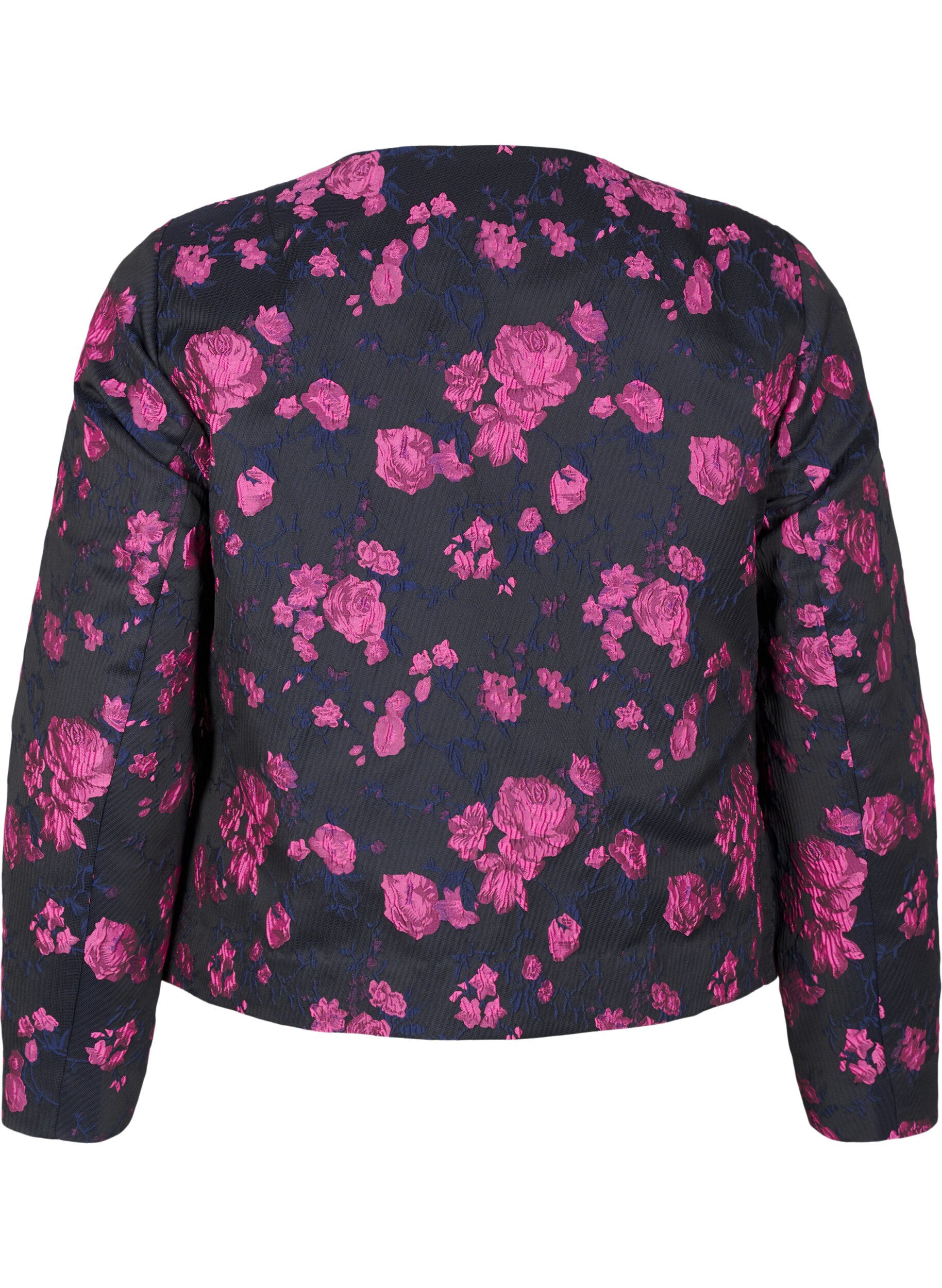 Jakke i jacquard med blomstermønster