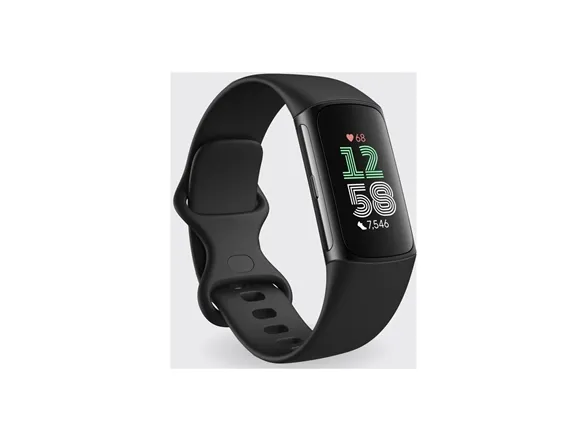 Fitbit Charge 6 - Sort aluminium - aktivitetssporer med uendelighedsbånd - silikone - obsidian - Bluetooth, NFC