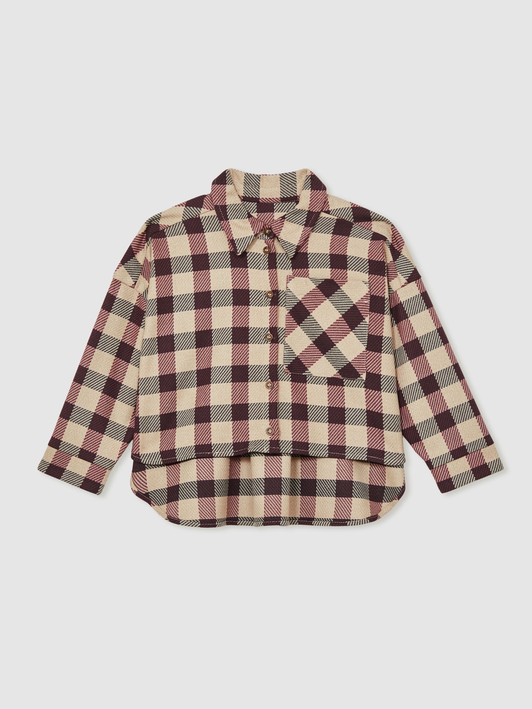 Reiss Elif oversized geweven ruitjesoverhemd