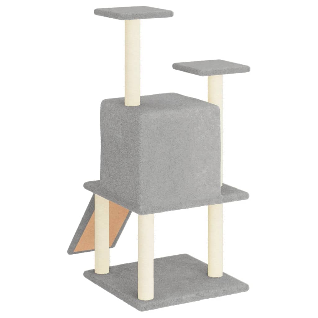 Arranhador para gatos vidaXL com postes de sisal cinza claro, 110 cm