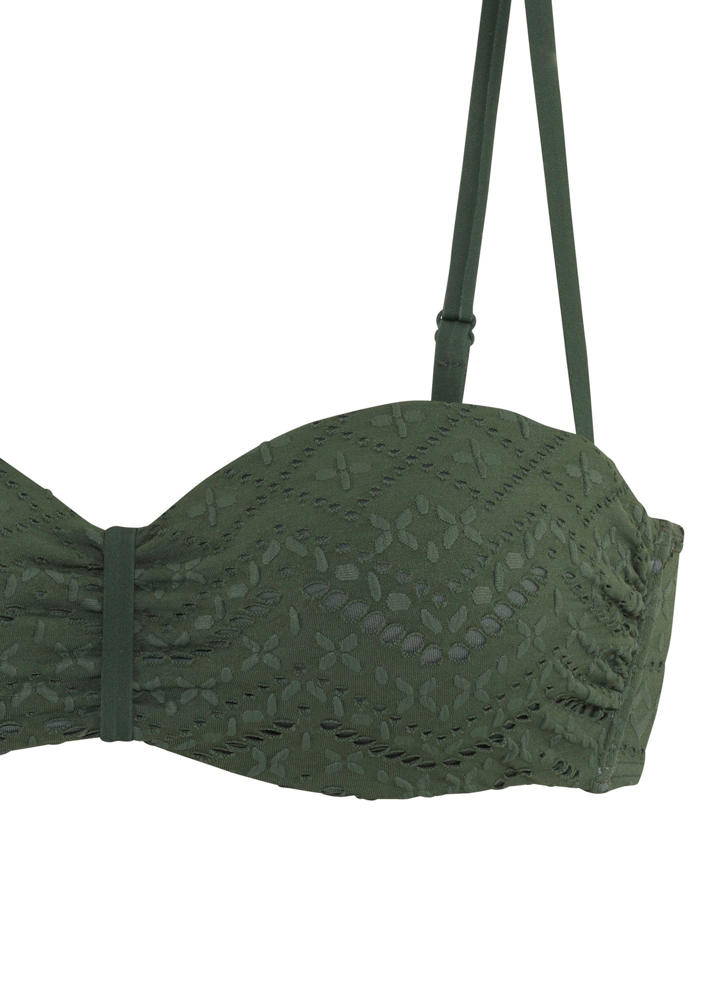 LASCANA Bügel-Bandeau-Bikini-Top »Omara«, mit Lochstickerei