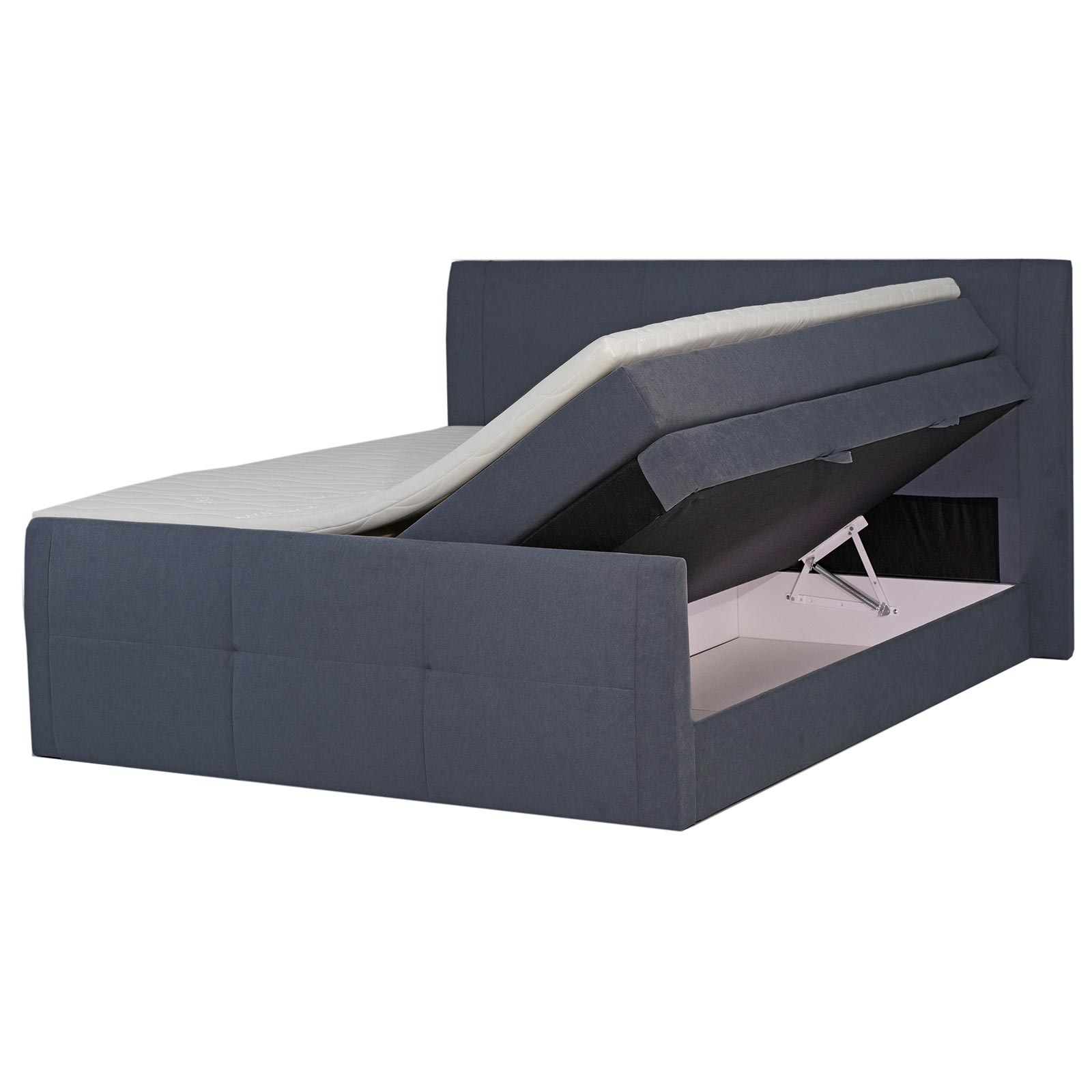 Boxspringbett - dunkelgrau - mit Bettkasten - H3 - 180x200 cm