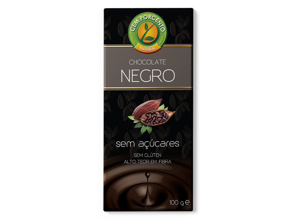 CHOCOLATE CEM PORCENTO NEGRO SEM AÇÚCAR 100G