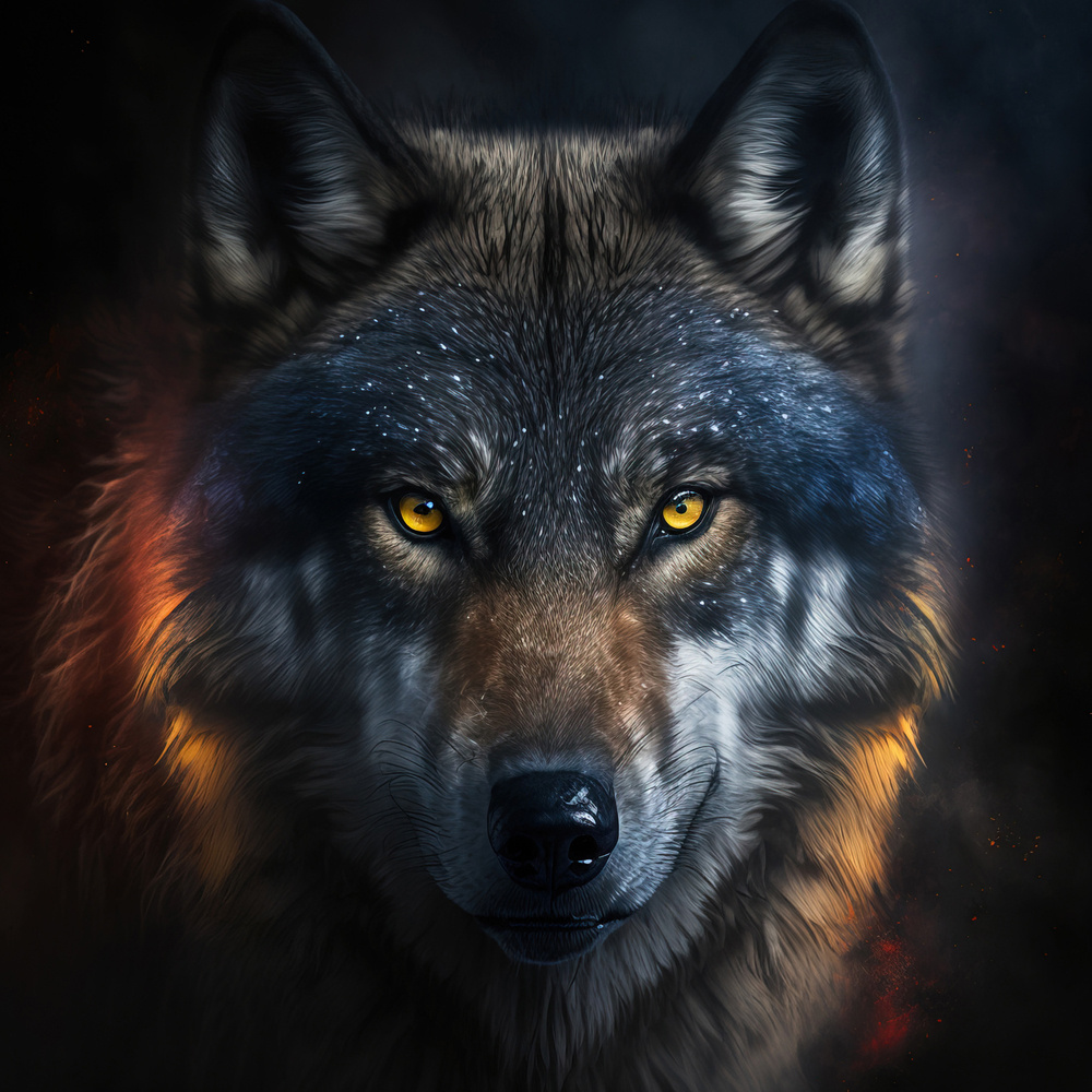 Akustikbild MYSTERIOUS WOLF 80x80cm, 5kg