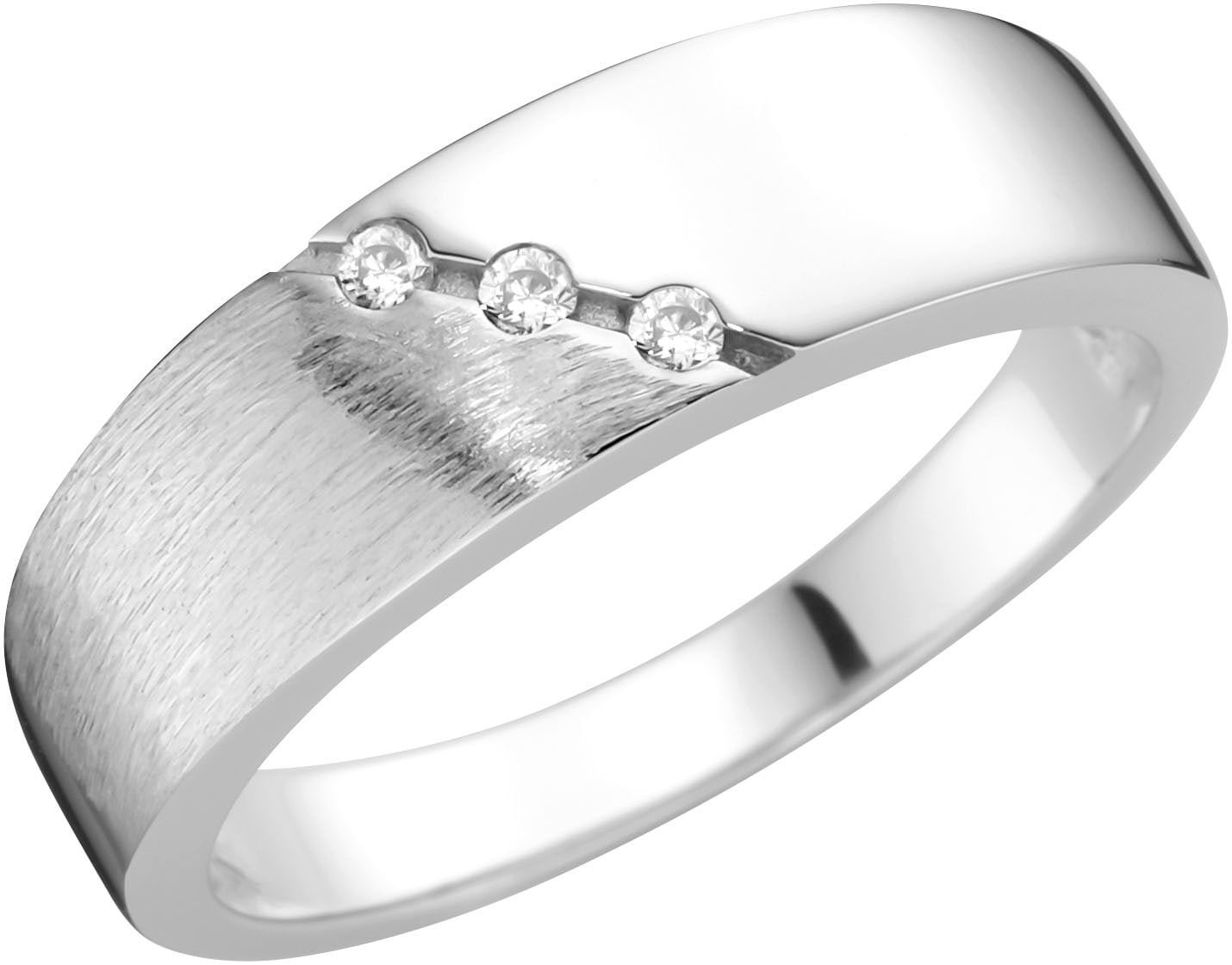 Firetti Fingerring »Schmuck Geschenk Damenring Ring matt glanz« mit Zirkonia (synth.)