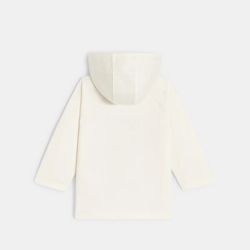 T-shirt à capuche animaux blanc bébé garçon Blanc